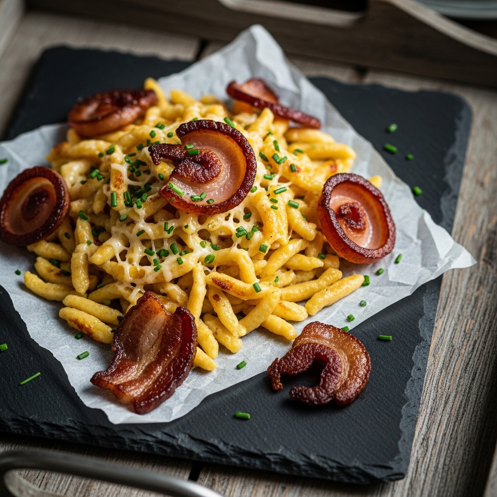 Keto German Cheesy Spätzle with Crispy Pancetta – Low Carb Comfort Food